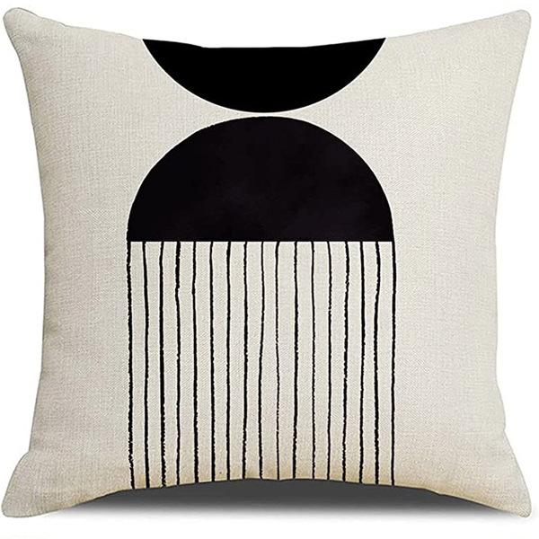 New Style Pillow Black and White Abstract Lines Simple Cushion Cover Living Room Office Sofa Pillow Cover