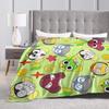 Super Soft Keroro Frog Cartoon Throw Blanket Premium Fleece Flannel Lightweight Bed Blanket Super Cozy Blankets All Season Use