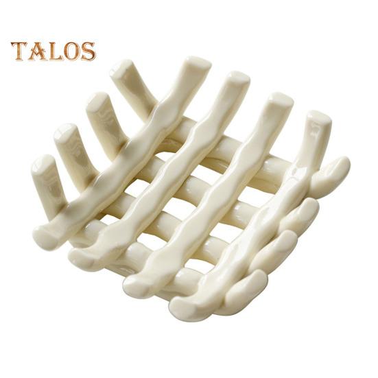 

Органайзер для хранения мыльницы в ванной комнате, самосливной полый держатель для мыла в ванной, керамическая декоративная подставка для мыла жёлтый