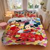 3pcs Mickey Mouse Minnie Mouse Floral Bedding Set Includes 1 Quilt Cover and 2 Pillowcases, Comfortable Bedding W071