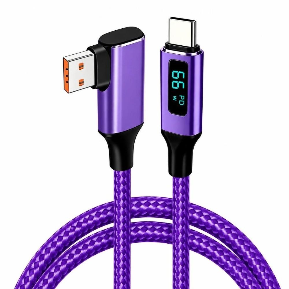 66W Fast Charging Right Angle Charging Cord Right Angle Digital Display Cable Laptop Charging