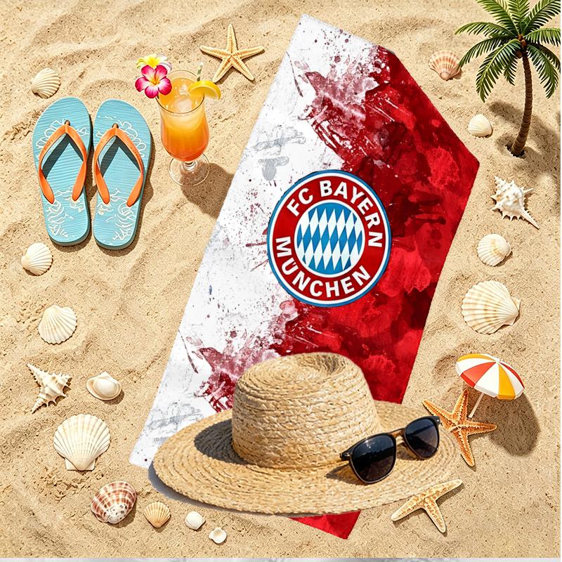 Football Team City FC Print Beach Towel, Versatile Lightweight Absorbent Beach Towel for Pool Surf Yoga Bathroom, Perfect Birthday Holiday Gift