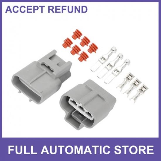 

3 Pin Electronic Fan Control Connector Plug 1 Set for Toyota Plastic Gray