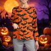 Women's Halloween Print Long-Sleeve Button-Down Cardigan, Single-Breasted Casual Top for Fall Parties and Everyday Wear, Lightweight