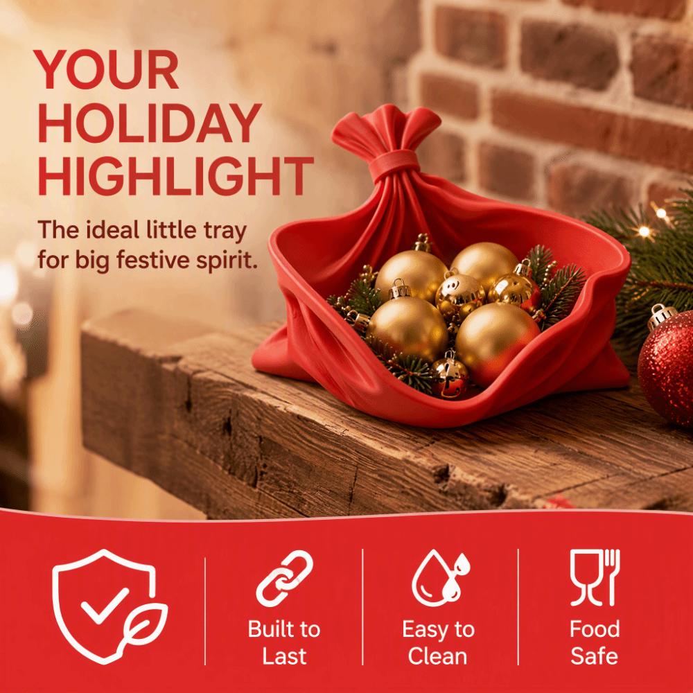 Solid-colored Gift Bag Shape Tray Lightweight 3D Printed Tray  Festive