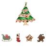 Women Girls Crystal Brooch Cartoon Christmas Series Breastpin Xmas Tree Brooch Cute Clothes Decor