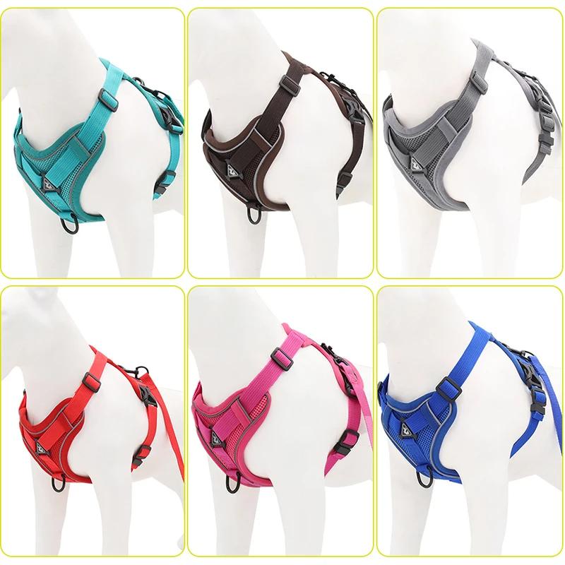 New Medium Dogs Adjustable Dog Harness Reflective Leash Set for Puppy Chest Strap Soft Breathable Pet Harness Accessories
