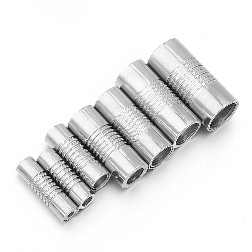 

5Pcs Stainless Steel Strong Magnetic Clasps Gold Cylindrical Buckle For Round Leather Bracelet Connectors DIY Jewelry Accessory Inner 2mm