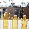 Y3NA Cactus Shaped Flower Vase Glass Pen Bottle Flower Arrangement Home Decorations
