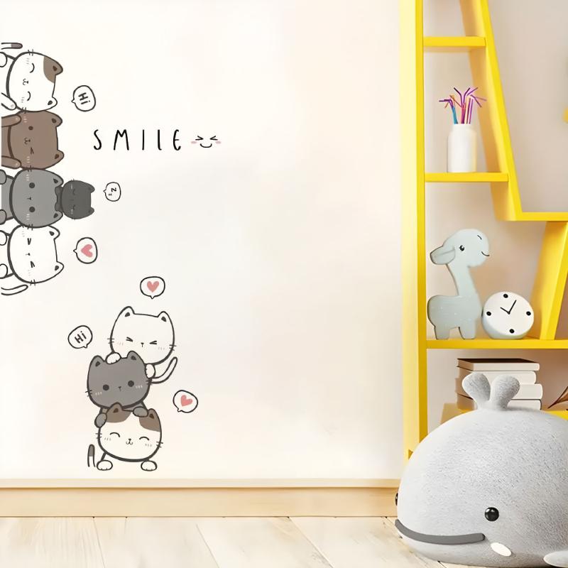 1Pc Furniture Cartoon Cute Cat Wall Stickers For Door Home Decor Accessories Living Room Kids Room Decoration Wall Decal