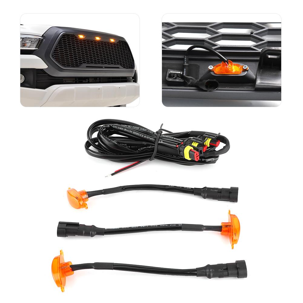 3Pcs Auto Grille LED Lights Front Bumper Cover Lamp Fit for Ford F150 F250 Raptor 2014‑2017