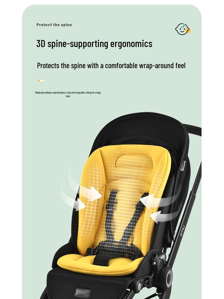 Stroller Spine Support Cushion: Thick Padded Baby Seat for High Chairs, All-Season Comfort
