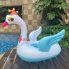 Summer children's inflatable swimming toy cartoon crown swan swimming floating chair outdoor water toy baby PVC inflatable toy