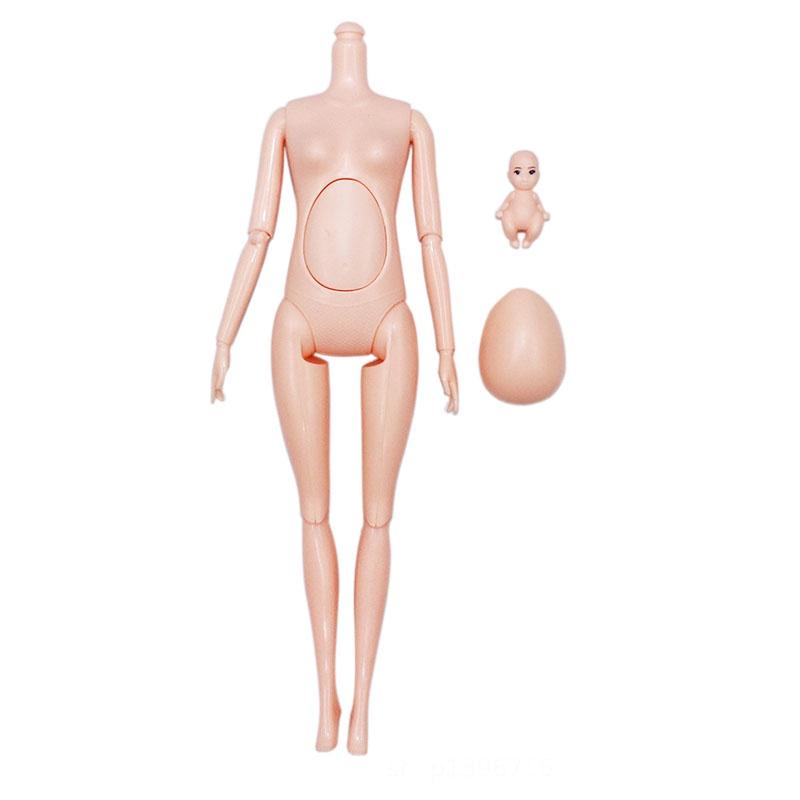 11-inch 30cm 6-part Jointed Big-bellied Pregnant Naked Doll With Detachable Belly
