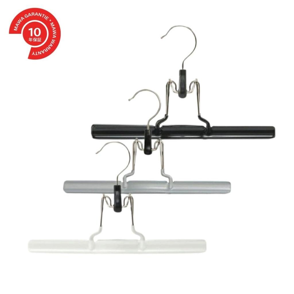 Mawa Hangers for Trousers and 26cm Set of Warranty Non-Slip Skirts, Wide, 5, Black, 10-Year