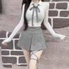 Dongdaemun Women's High Waist Slimming A-Line Skirt Pants