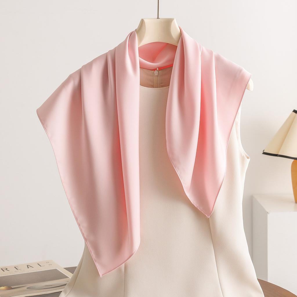 Elegant Elastic Satin Square Scarf Fashion Versatile Women Neck Scarf