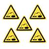 5pcs Triangle Warning Sign Sticker 2.5/5cm Alarm Logo Label Beware Hurting Heating Corrosion Poison Laser Bumping Self-Adhesive