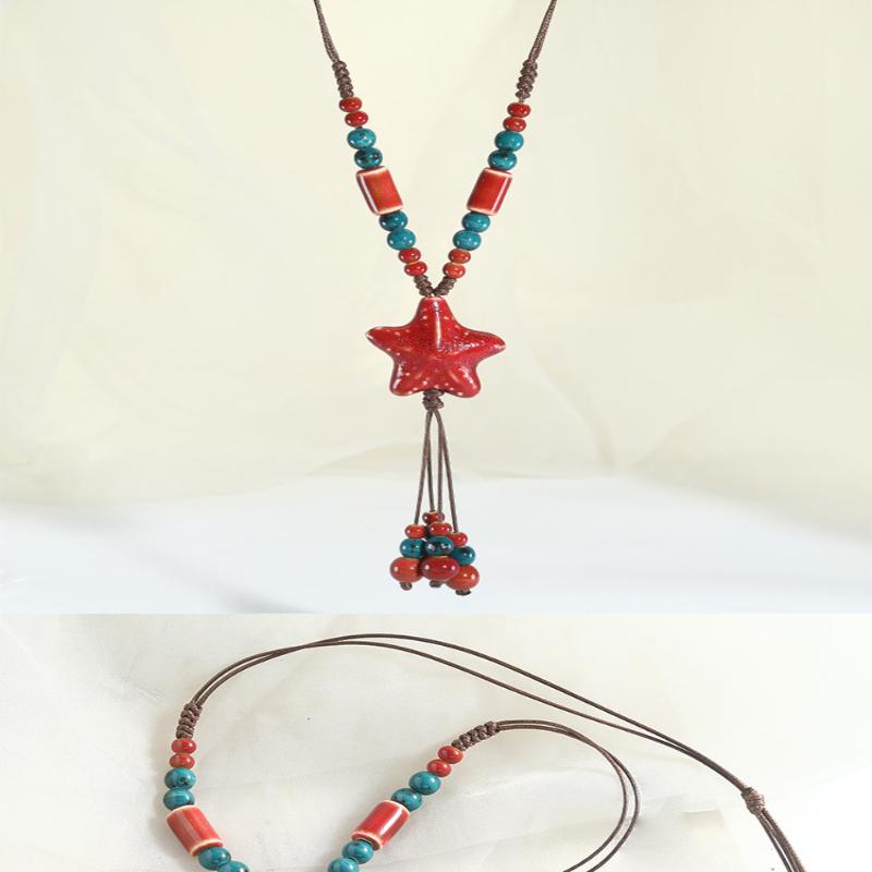 Sun Star Zircon Necklace For Women Vintage Leather Necklace Double Layered Pendant Chain Choker  Jewelry