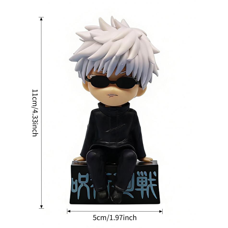 

11cm Jujutsu Kaisen Anime Figure Q Version Sitting Satoru Gojo Action Figure Itadori Yuji Figurine Car Ornaments Model Doll Toys