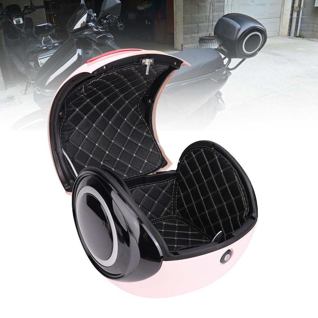 32L Motorcycle Top Case ABS Sporty Style Waterproofing Portable Trunk Top Box for Motorcycles with Rear Luggage Racks Pink