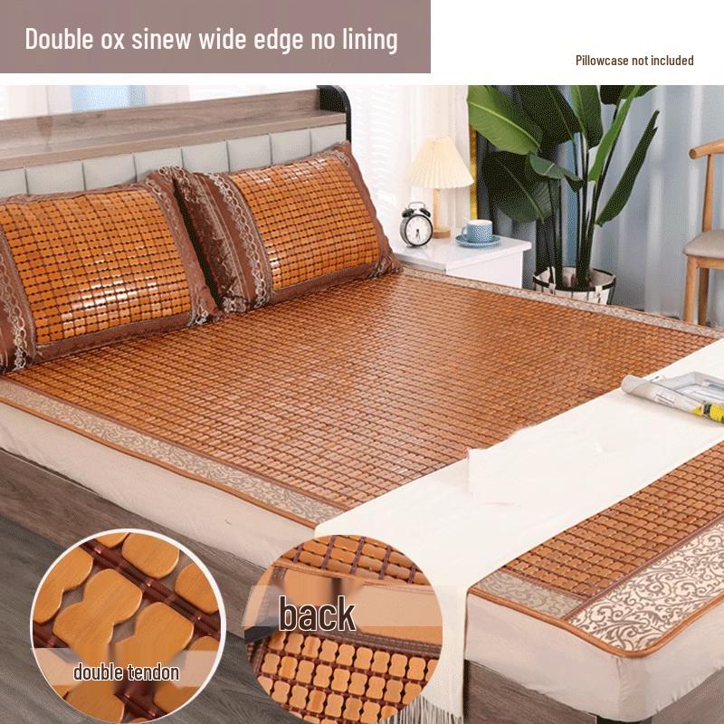 Foldable Cooling Bamboo Mahjong Mat – Summer Sleeping Mat for Single or Double Beds (1.5m or 1.8m) – Ideal for Dorms