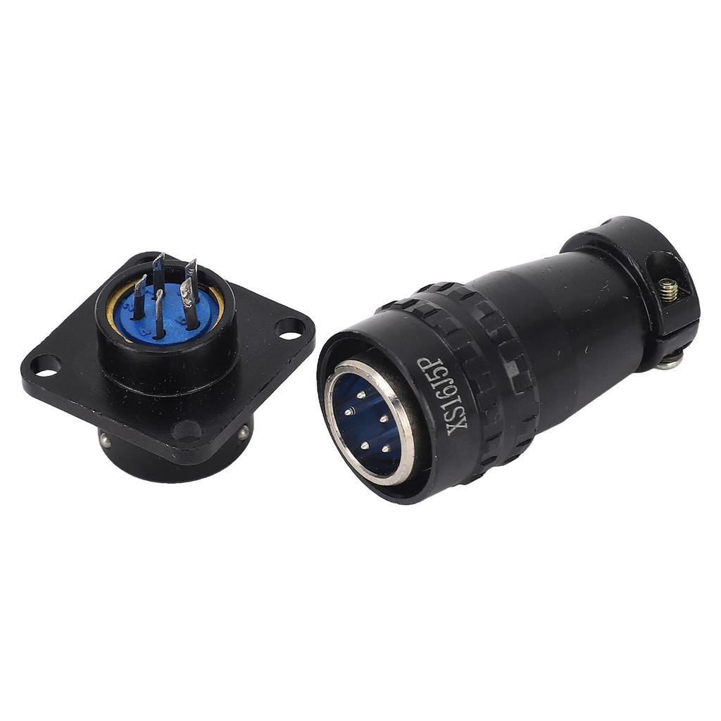 Luftfart Plugg Sokkel 5 Pin Hannplugg Hunnkontakt Messingkontakt AC 400V for Strøm