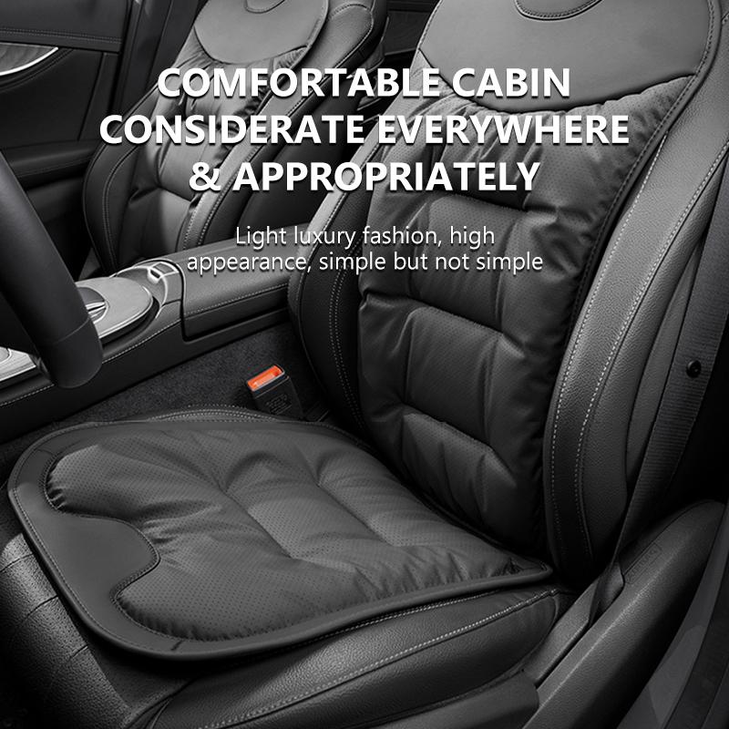 SEAMETAL Soft PU Leather Car Front Seat Cover Non-slip Velvet Front Rear Seat Cushion for All-Season 1pc