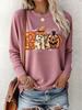 Women Spring Autumn Halloween Print Long Sleeve T-Shirt, Soft Breathable Fabric, Machine Washable, Loose Street Style Casual Fashion Top
