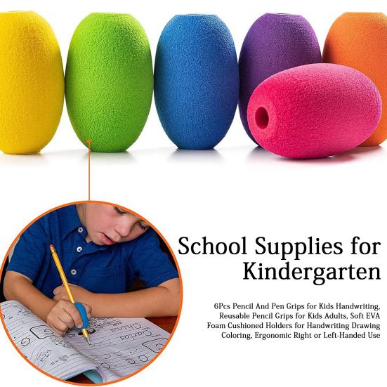 Finger Positioning Aid 6Pcs Pencil And Pen Grips for Kids Handwriting, Reusable Adults, Comfortable Soft EVA Foam Cushioned Holders Handwriting