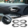 4x Interior Door Handle Bowl Cover Trim For Jeep Cherokee 2014- Carbon Fiber