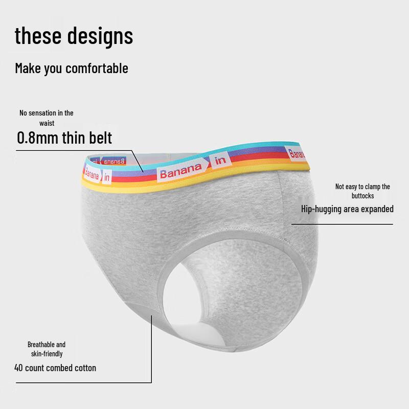 Bananain 301S Women's Combed Cotton Briefs 3-Pack Gift Box