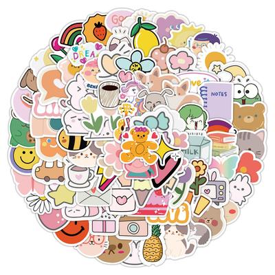 100 INS Style Cute Children's Stickers Pack Skateboard Suitcase Decoration Stickers Waterproof Creative Notebook Handbook