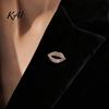 Lip Design Jewelry Sexy Rhinestone Brooch for Women, Red Shape Lapel Decorative Accessories Pin, Clothing Accessory Suits Coats Scarves Shawls