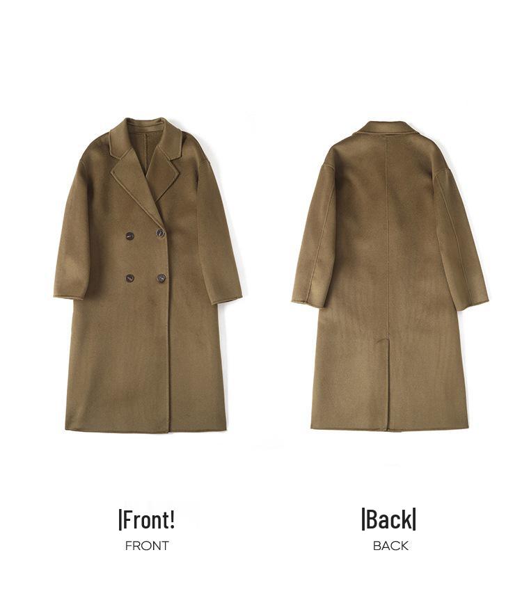 Autumn/Winter Loose Double-Sided Wool Coat - Women's Korean Double-Breasted Camel Coat