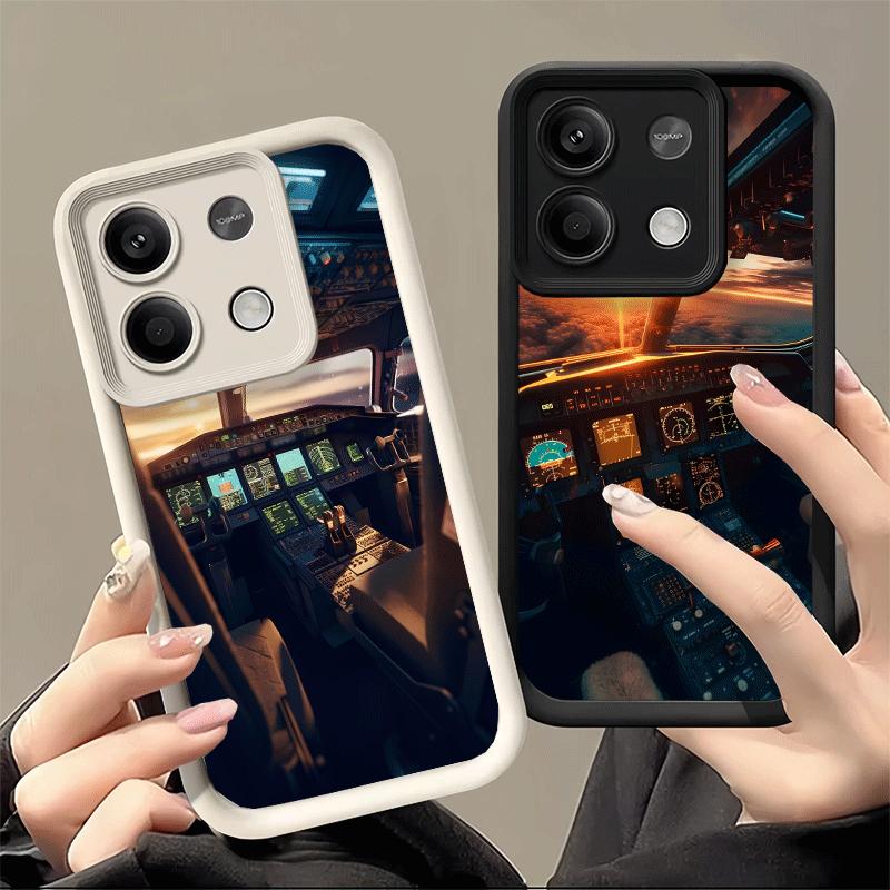 Phone Case for Xiaomi Redmi Note 15 14 13 Pro Plus Aviation Aeroplane Pilot Cockpit Shell 12S 11 11S 11T 5G 14S Soft Silicone Fu