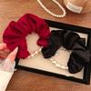 Fashion Advanced Classic Velvet Pearl Hair Ties Scrunchies for Women Girls Ponytail Holder Korean Hair Accessories