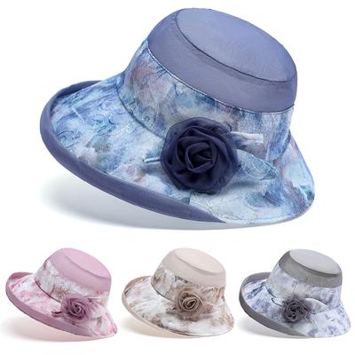 Sommerhüte für Damen Blumen Dünner Fischerhut Atmungsaktiv Lässig Sonnenhut Sonnenschutz Sonnenhut Geschenk für Mutter