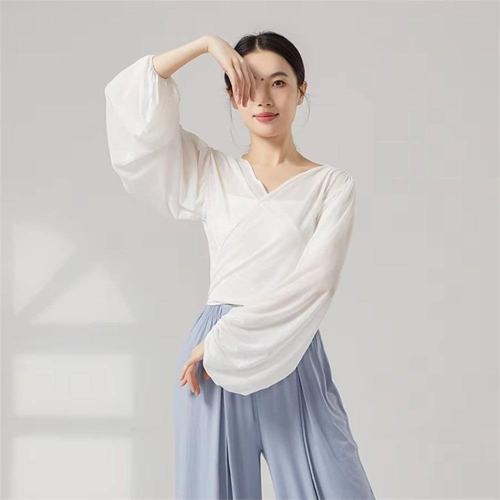 Long Sleeve Classical Dance Tops Soft Fabric Dance Performance Costume Dance Top Dance Training