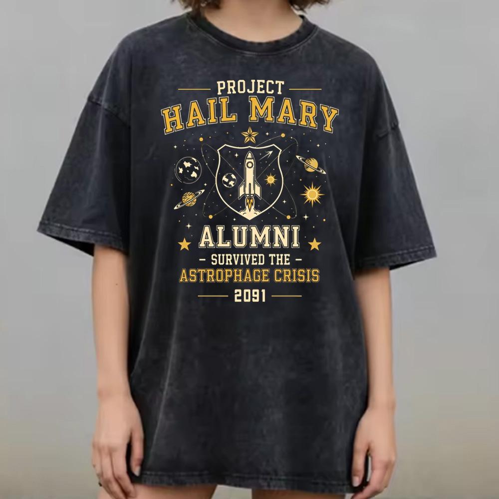2026 Project Hail Mary Ryland Grace Rocky Graphic 100Cotton Unisex Shirt Summer New Fashion Unisex Oversized Tshirt Fan Gift