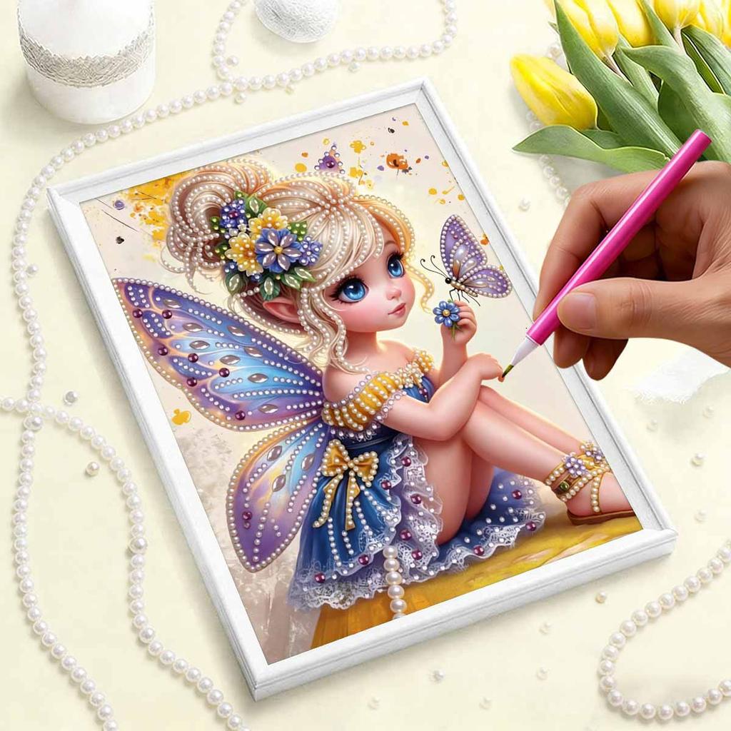 Disney Fairy DIY Artificial Pearl ArtworkThis Isahandmade Gift That Can Beusedforwall Decoration and Is Suitable for Both Home and Office Environments