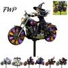 Dekorative Eisenkunst für Garten Halloween Motorrad Metallpfahl Dekor, Gruselige Hof Außenrasen Ornamente Pfähle, Wasserdichtes Ornament Terrassen Dekoration