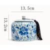Blue and White Porcelain Tea Canister Vintage Ceramic Candy Jar Multi-functional Home Nut Coffee Bean Medicinal Herb Storage Jar
