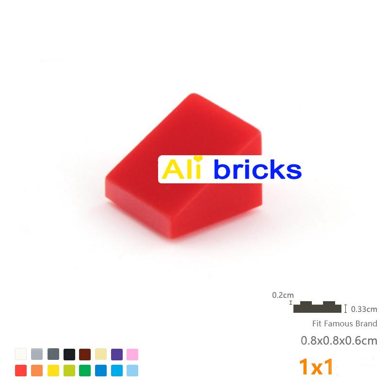 120pcs DIY Building Blocks Figure Smooth Bevel Bricks 1x1 Educational Creative Size Compatible With 54200 Toys for Children