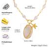 Exaggerated Abalone Shell Pendant Necklace for Women Shell Starfish Necklaces Fashion Imitation Pearl Bead Chain Jewelry Gift
