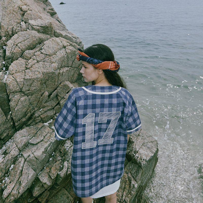 MAGOODGAN Shirt 5741 Apron Check Baseball Shirt Jacket