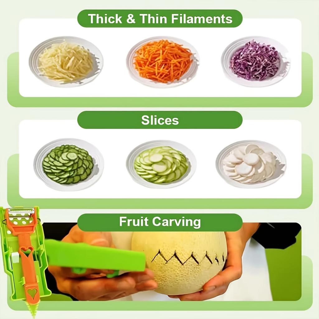 1pc Pelador Heavy Duty Manual Food Processor Peeler, Heavy Duty Plastic ,Sharp Blade, 2 in 1 Vegetable/Fruit Slicer and Peeler