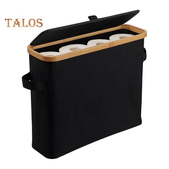 Cestino portaoggetti per carta igienica, grande capacità, impermeabile, multiuso, facile da installare, organizer per carta igienica con coperchio