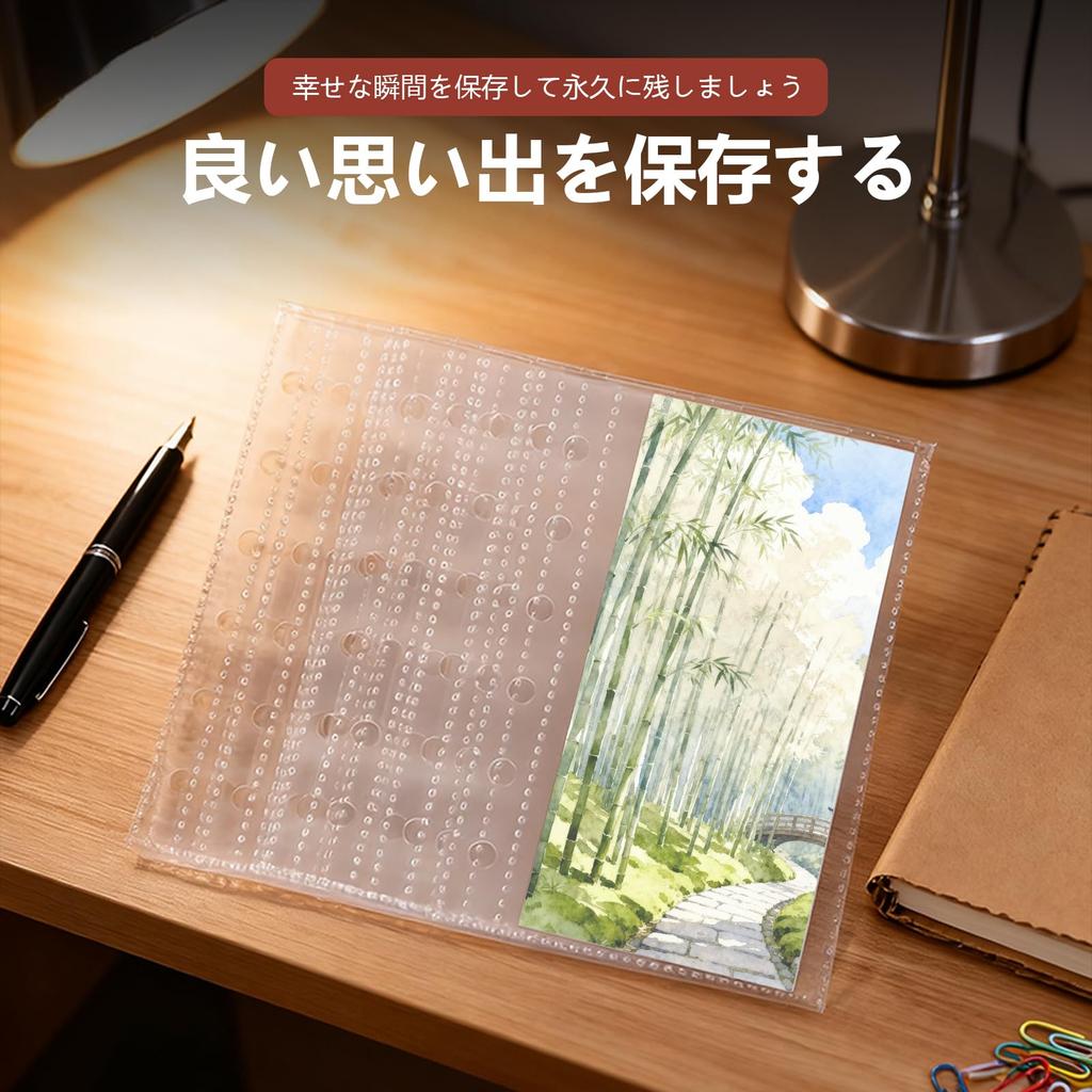 KTEBO A7 Clear Sticker 40 Mini 6 Peelable Release Paper Sticker Book for Binders Pad, Sheets, Refill, 6-Hole (19mm) Pad, Clear,