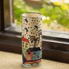 'The Hut Straight' Hand-Painted Artifacts for Living Room & Home Decorative Ceramic Flower Vase